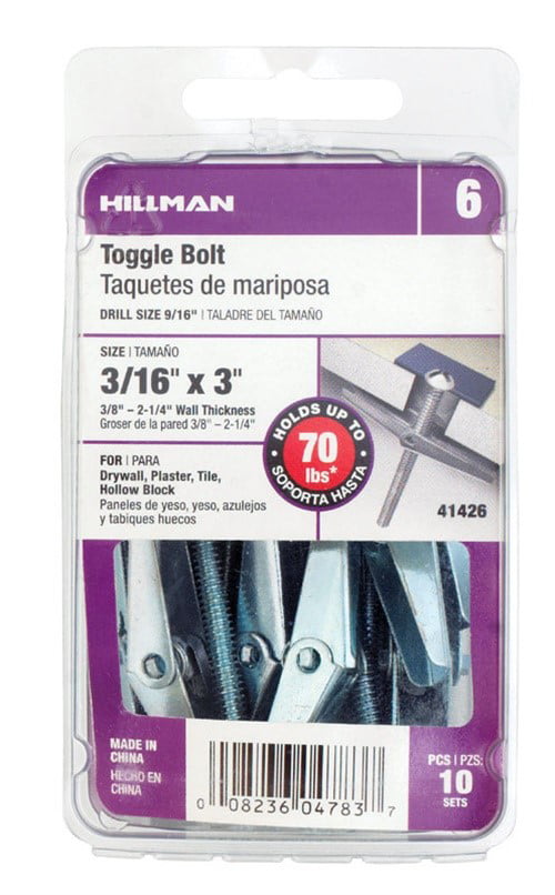 The Hillman Group 370039 Toggle Bolt 1/8X2-Inch 2 Pack of 50 