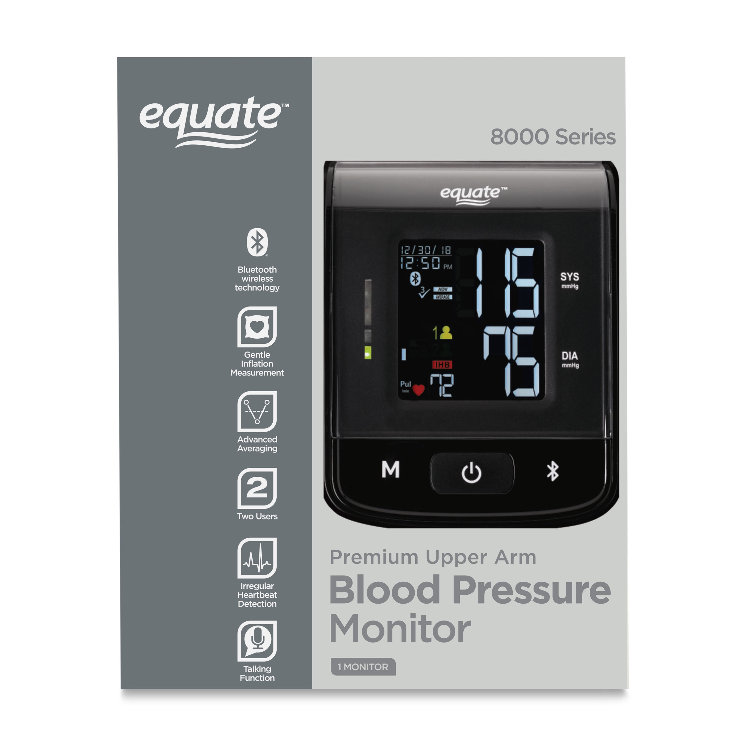 Equate 8000 Series Premium Upper Arm Blood Pressure Monitor. for