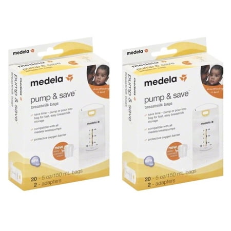 (2 Pack) Medela Pump and Save Bags, 20 ct