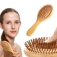 thumbnail image 2 of Daily Mix Store Rubber AirCushion Comb Natural Bamboo Reducing Scalp Pressure Handheld Ergonomi, 2 of 9