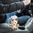 thumbnail image 4 of Yayeee 40oz Stainless Steel Tumbler with Straw and Handle Double-Wall Insulated Travel Water Bottle, Fall Beige Pumpkin, 4 of 8