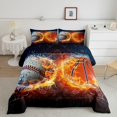 thumbnail image 2 of jejeloiu Baseball Basketball King Size Comforter Sets,Sports Theme Bedding Comforter Set,Boys Ball Games Bedding Set,Luxury Bedroom Decor,3pcs, 2 of 8