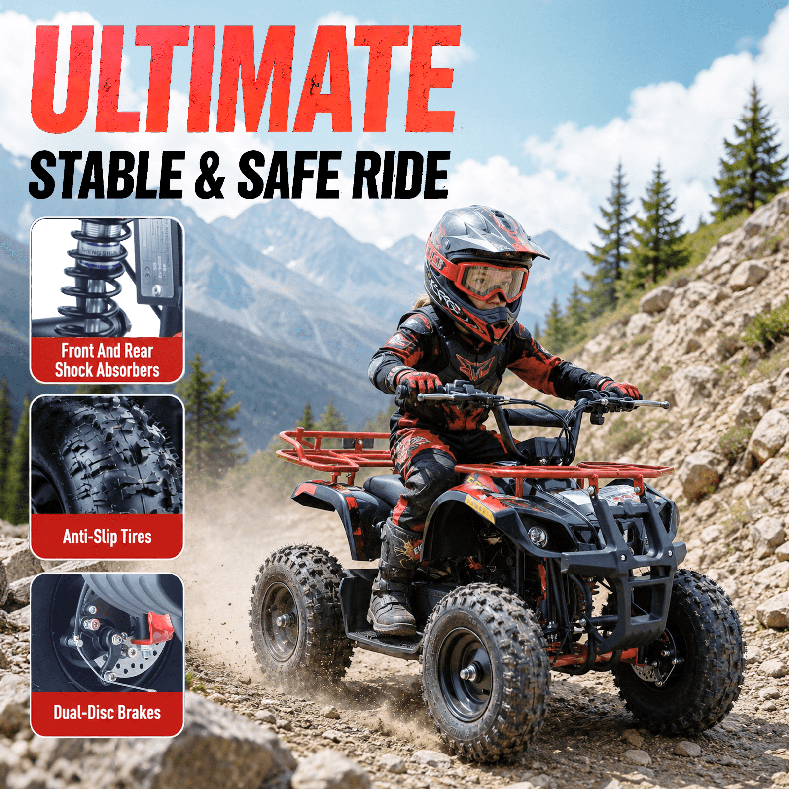 Hover Heart Electric Dirt Quad EA500-RA 36V 500W ATV with Suspension, Parent Speed Control