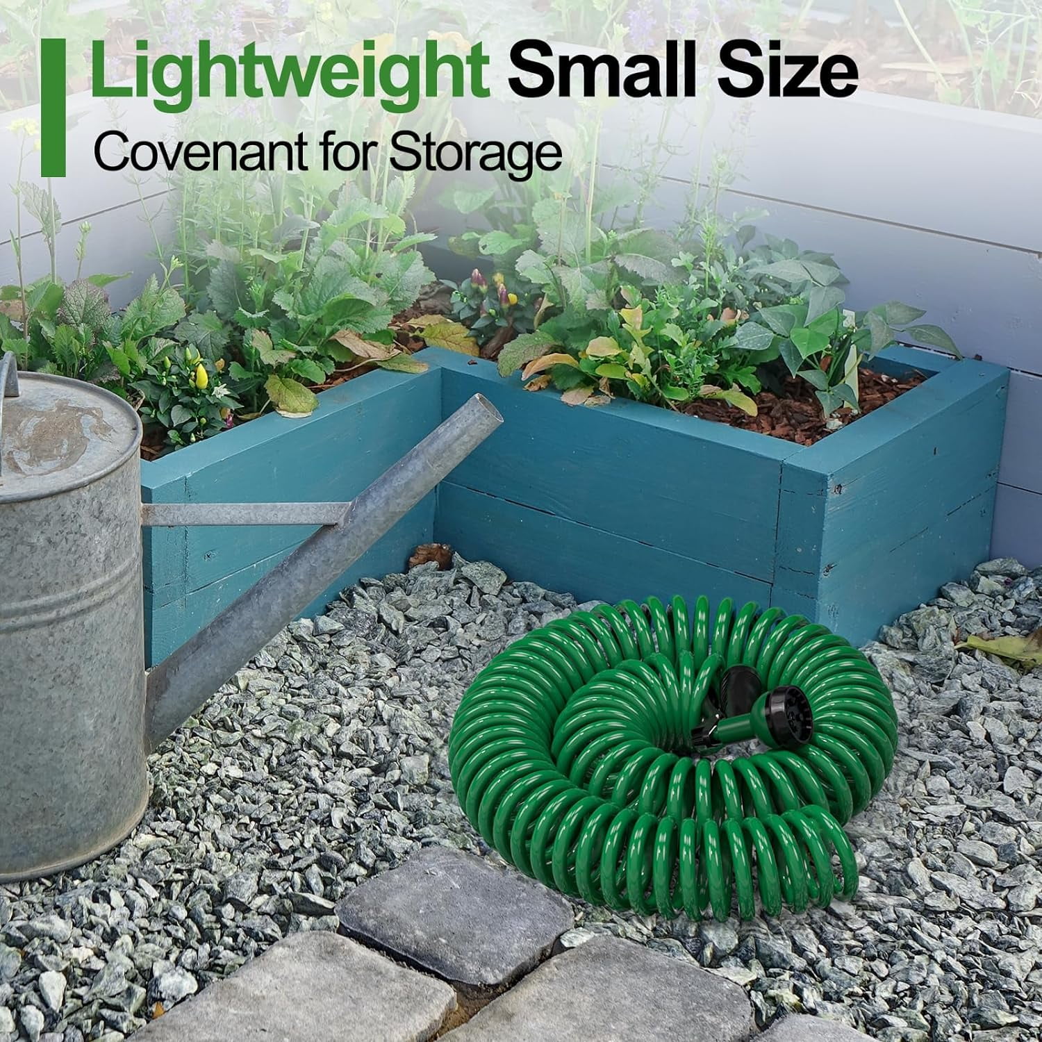 Specilite Garden Hose Lightweight 50 ft, Flexible Coiled Water Hose for Outside, Yard, Patio