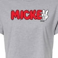 thumbnail image 3 of Disney - Mickey Red Hand Peace Sign - Juniors Cropped Cotton Blend T-Shirt, 3 of 5