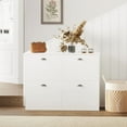 thumbnail image 4 of Shoe Cabinet,Hidden Slim Narrow Shoe Rack Cabinet with 4 Drawers for Entryway, Foyer,Hallway,Bedroom,Original Wood Color, (WHITE), 4 of 6