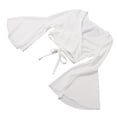 thumbnail image 4 of Camisa Cruzada De Manga Larga Para Mujer Top Con Cuello En V Criss Tie Back Navel, 4 of 7