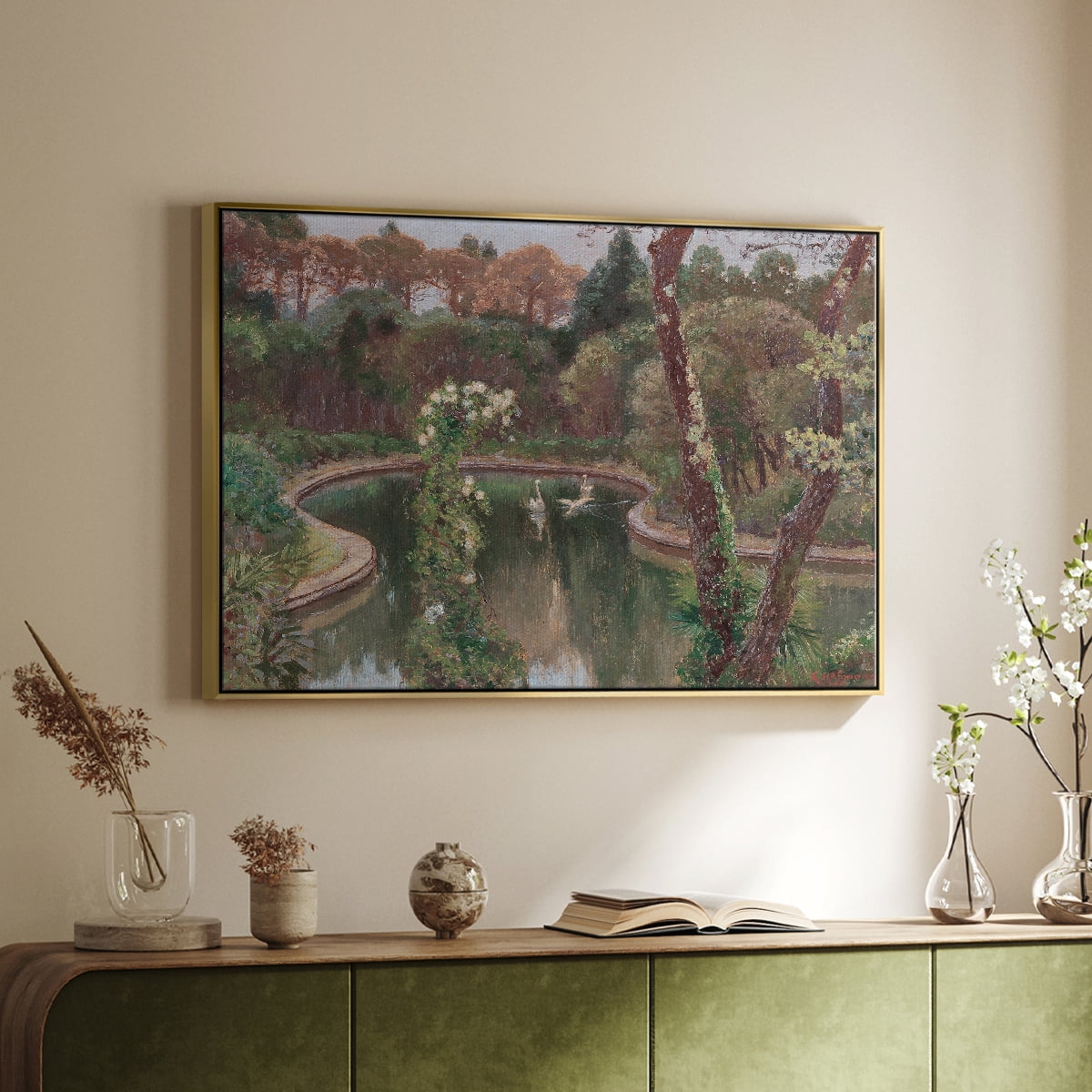 Vintage Landscape-CCCLXXII By Wexford Home Framed in Gold Wood Gallery Wrapped Canvas 17 in. x 25 in.