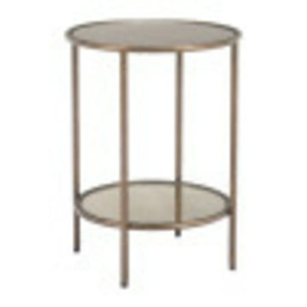 Anelli Side Table Bronze End Table, Modern Style, Mirror Glass round shape tabletop, Steel, Indoor Living