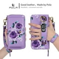 thumbnail image 2 of Ancove for iPhone 14 Wallet Case with Card Holder & Strap,Shockproof RFID Blocking Magnetic PU Leather Zipper Detachable Wallet Case Cover for Women Girls ,Purple, 2 of 7
