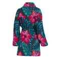 thumbnail image 2 of Hot Pink Tropical Hibiscus Pattern Bathrobe Women, 2 of 3