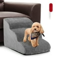 thumbnail image 1 of Gymax 3-Tier Foam Dog Ramp Non-Slip Dog Steps Soft Pet Stairs Ladder for High Sofa Bed, 1 of 10