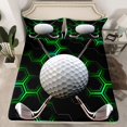 thumbnail image 2 of Homewish Golf Ball Pattern Bed Sheets,3D Geometric Honeycomb King Sheets,Green Hexagon Sheet Set For Teens,Ultra Soft Home Decor,4-Piece, 2 of 7