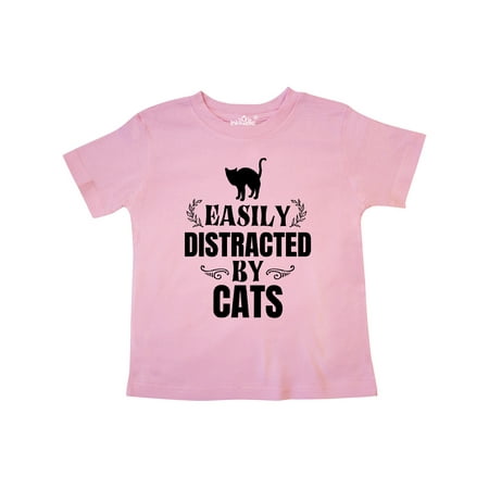 

Inktastic Easily Distracted by Cats Gift Toddler Boy or Toddler Girl T-Shirt