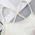 thumbnail image 5 of Xfvqtps Sports Bras for Women Cross Back Spaghetti Straps Backless Solid Color Breathable Yoga Bras White, 5 of 9
