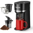 thumbnail image 1 of Single Serve Coffee Maker Machine for K-Cup and Ground Coffee, 6 to 12 oz. Brew Sizes, Fast Brew Single Cup Coffee Machine with Descaling Reminder and Water Window, Perfect for Small Spaces, Black, 1 of 7