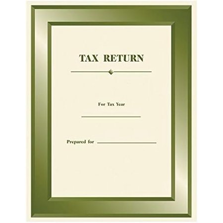 Green Designer Tax Return Folder, No Pocket, 50/Bx