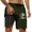 Dark Green, variant on Men's Swim Trunks with Compression Liner - 95% Polyester, 5% Spandex, Loose Fit Drawstring Waist, Colorful Tree Patterns, Pockets for Phones