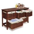 thumbnail image 2 of Badger Basket Five Basket Storage Unit with Baskets - Wicker Baskets/Cherry, 2 of 5