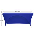 thumbnail image 4 of Your Chair Covers - Spandex 6 Ft x 18 Inches Open Back Rectangular Table Cover Royal Blue for Wedding, Party, Birthday, Patio, etc., 4 of 7