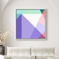 thumbnail image 1 of PixonSign Framed Canvas Print Wall Art Purple, White, Red Color Blocks Geometric Shapes Illustrations Minimalism Modern Colorful Multicolor Ultra for Living Room, Bedroom, Office - 16"x16" White, 1 of 5