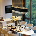 thumbnail image 5 of Yesfashion Modern K9 Crystal Chandelier, Three-dimensional Octagonal Bead Pattern Ceiling Lamp Fixture Chandelier for Home Living Room Bedroom Dining Room Bar Club Decor, 5 of 9