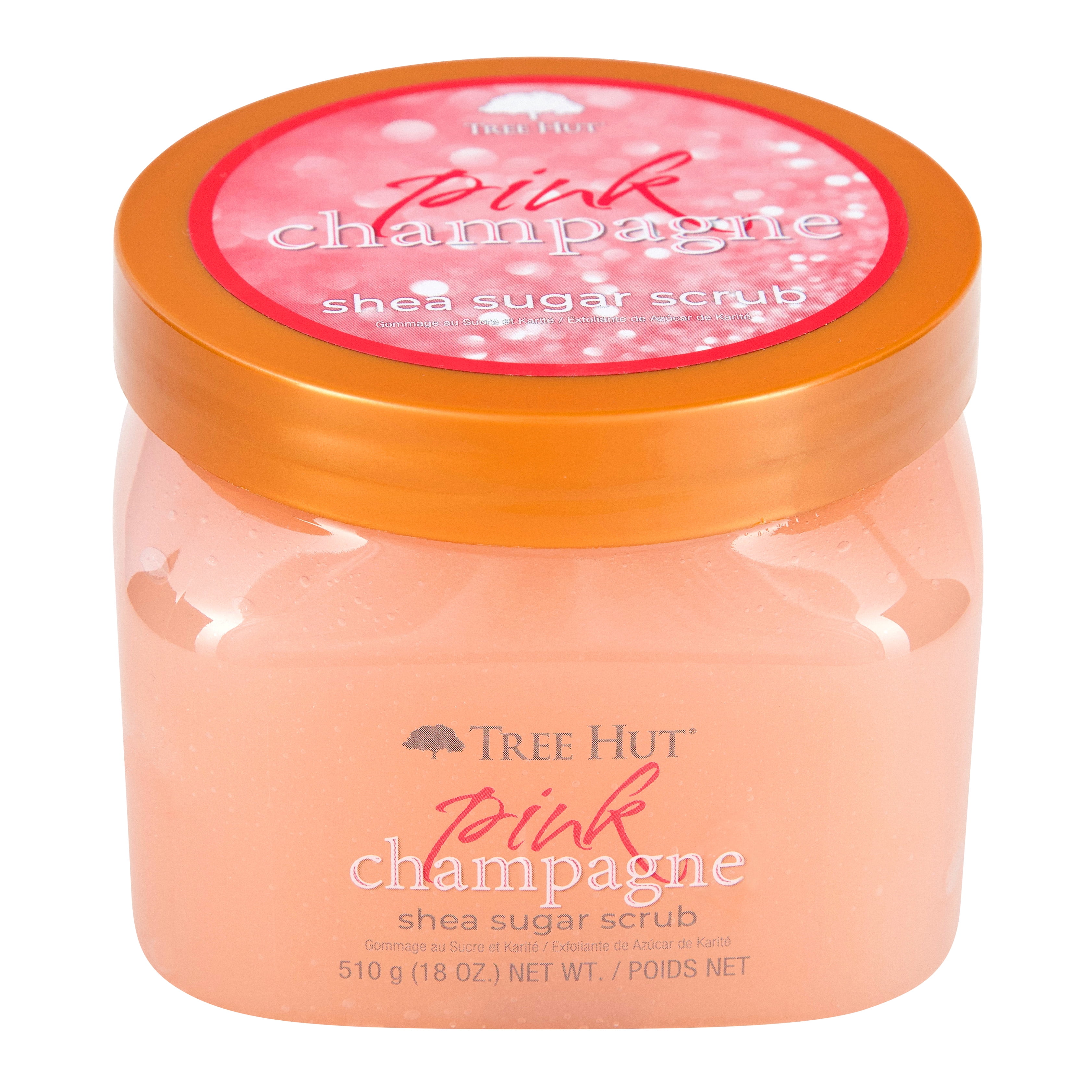 Tree Hut Pink Champagne Shea Sugar Exfoliating and Hydrating Body Scrub, 18 oz.