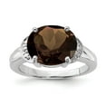 thumbnail image 2 of Sterling Silver Rhodium Oval Smoky Quartz Ring QR2947SQ, 2 of 8