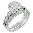 thumbnail image 2 of SuperJeweler 1 1/2 Carat Oval Shape Diamond Bridal Set In 14 Karat White Gold For Women, 2 of 6