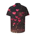 thumbnail image 4 of Unisex Relaxed Short-Sleeve Heart Print Couple Shirt Valentine's Day Gift Turn-Down Collar Summer Casual Multi-Color, 4 of 5