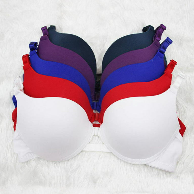 Women Front Closure Push Up Bras Deep V Soft Cup Seamless Bralette