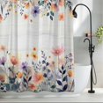 thumbnail image 2 of Pink Spring Floral Shower Curtain Set, Waterproof Shower Curtains for Bathroom, Elegant Flowers Farmhouse Botanical Wooden Washable Fabric Bath Curtain for Bathtub Decoration with Hooks 72x78 Inches, 2 of 9