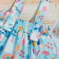 thumbnail image 6 of Newborn Baby Girl Easter Outfits Long Sleeve Ruffle Rompers Rabbit Suspender Skirt Bunny Overall Dress 0-18M, 6 of 8