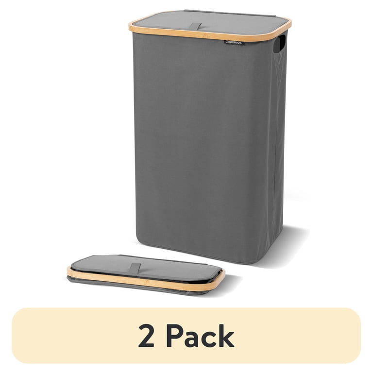 Foldable Laundry Hamper with Lid, 90L Capacity, 2-Pack photo 1