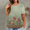 thumbnail image 6 of Patlollav Womens Plus Size Short Sleeve Tshirt 2024 Summer Floar Print Casual Crewneck Tunic Tops Loose Tee Shirts, 6 of 6