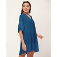 thumbnail image 3 of Moomaya Shift Dresses For Women, Tiered Bell Sleeves, V-Neck Short Solid Color Dress, 3 of 8