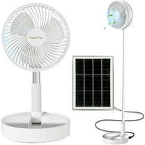 Solar Powered Outdoor Fan, Rechargeable Foldable Desk Fan with Solar Panel Battery Operated Pedestal 3 Speeds Quiet Height Adjustable Floor Fan for Home, Bedroom, Travel