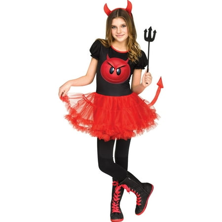 Girls Devil Emoji Movie Halloween Costume