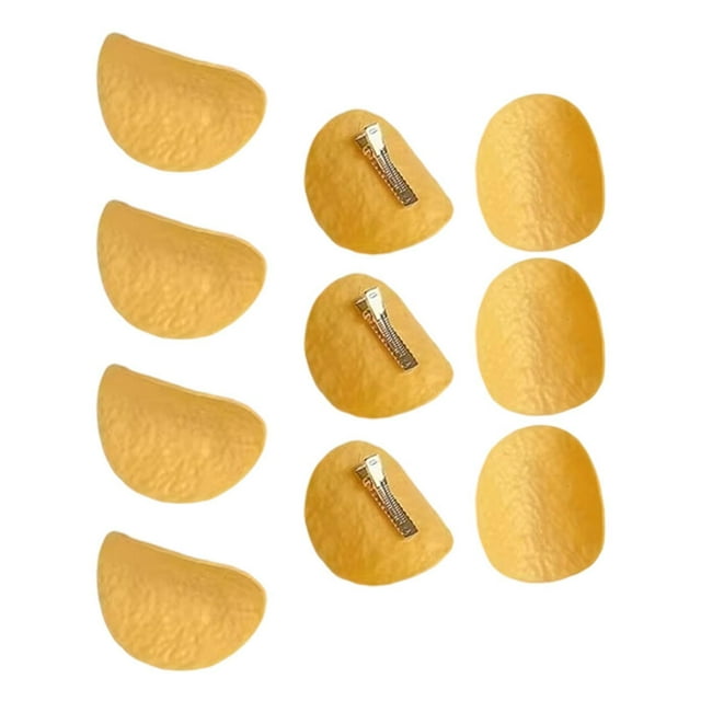 10 piezas de papa bocadillo para la pelota de pelo lateral clips decorativos en forma de cabeza de cabeza decoración de cabello decoración divertida