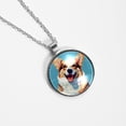 thumbnail image 4 of Corgi Circular Glass Pendant Necklace - Women's Statement Necklaces, 4 of 5