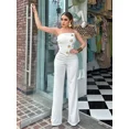 thumbnail image 4 of Leosoxs Monos elegantes con hombros descubiertos, sin tirantes, irregulares, para niña, monos ajustados para mujer, ropa de discoteca de una pieza, 4 of 4