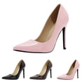thumbnail image 3 of High Heels Pumps for Women Sexy Pointed Toe Stilettos for Wedding Party Formal Dressy Patent Leather Office Heels Pink Size 8, 3 of 9