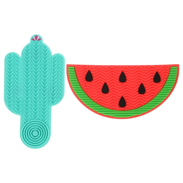 Shisuyan Brosse de Maquillage en Forme de Melon D\'eau 2 Pcs 5.9X2.8X0.2In