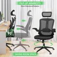 thumbnail image 6 of Ergonomic Office Chair, Home Office Desk Chair with Adjustable Headrest & Lumbar Support, Swivel High Back Computer Chair, Breathable Mesh Chair, PU Silent Wheels, Flip-Up Arms, 6 of 9