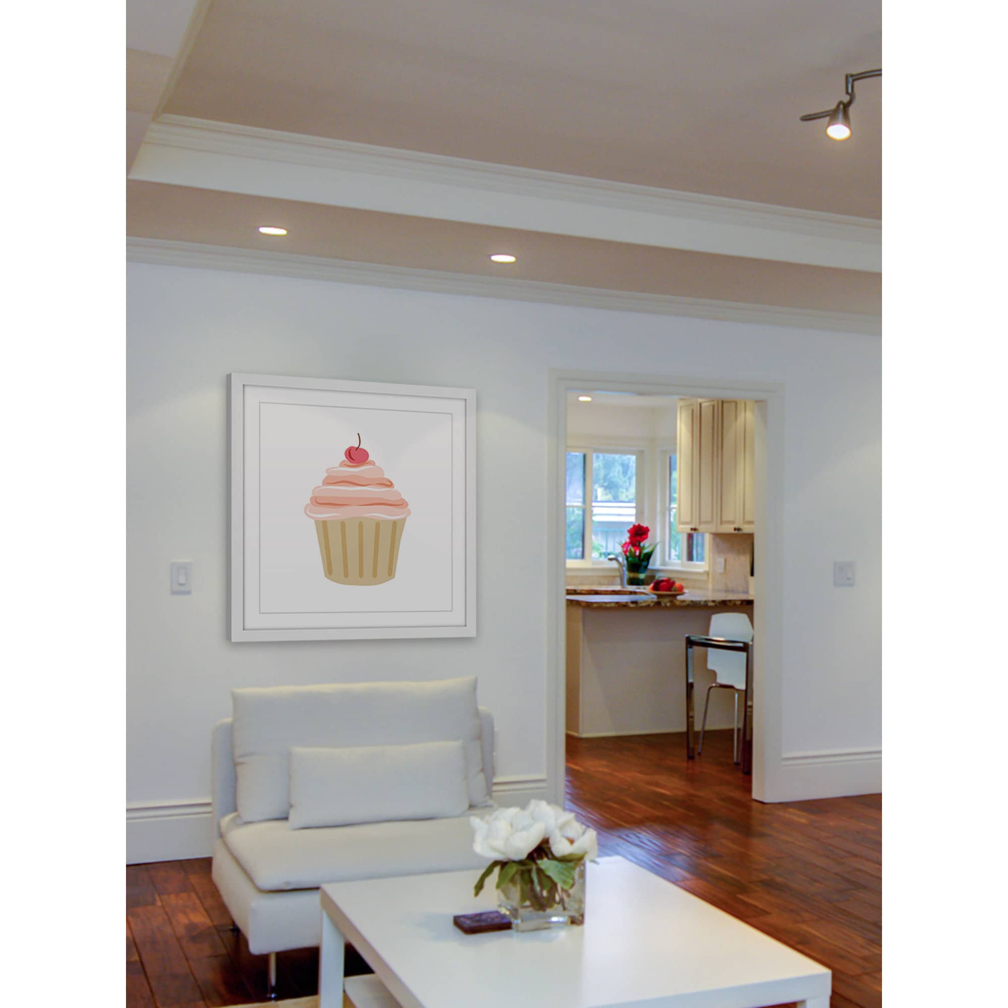 MARMONT HILL  - 'Cupcake Cherry' by Diana Alcala Framed Painting Print - Multi-Color 32 x 32