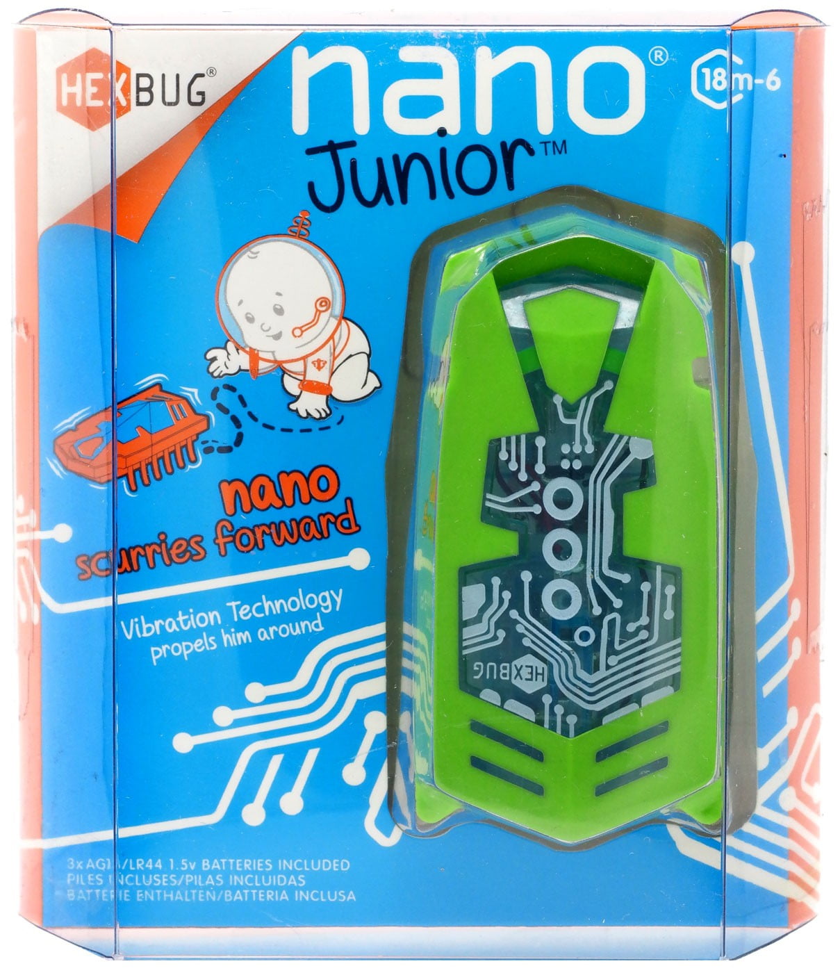 x1 Random Colour Age 18 Months+ HEXBUG Nano Junior Bug Motorised Toddler Tech 