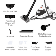 Steam Cleaner 1800W Multi-Purpose with Attachments, For Floors, Carpets, Bathrooms, Kitchens, Windows, and More, 11 pcs, SC1800