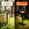 thumbnail image 6 of Gigalumi Solar Plastic Black LED Landscape Light , Warm White Waterproof Path Light 2-Pack, 6 of 7