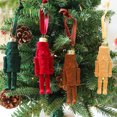 thumbnail image 1 of Flocking Nutcracker Hanging Ornament Decorative Nutcrackers Statue Christmas Soldier Charm Holiday Tree Decoration Pendant, 1 of 7