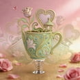 thumbnail image 1 of Romantic Acrylic Tea Cup Rocking Ornament with Roses - Perfect Gift for Lovers, Anniversaries & Valentine's Day, 1 of 6